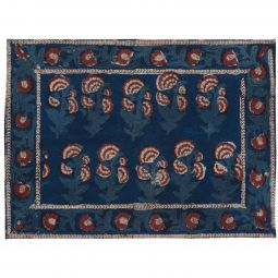 Carnation Placemat - Indigo/Brick Red (Set of 2)